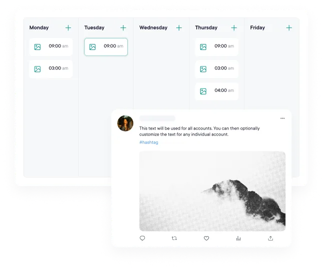 Scheduling calendar and post preview