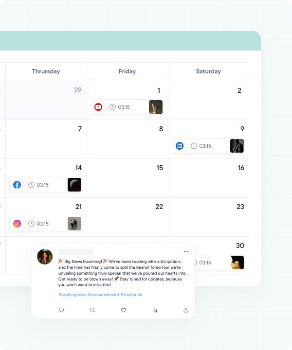 Drag-and-drop content calendar