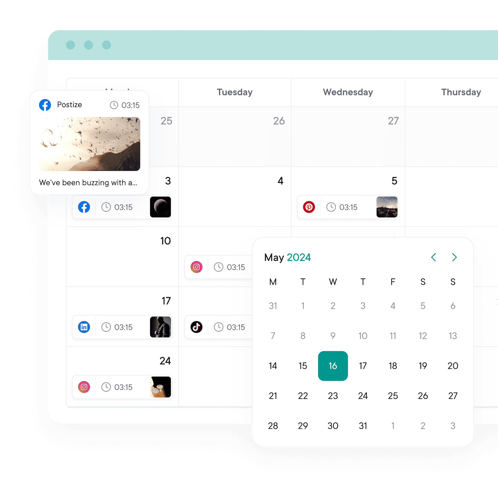 PublishBuddy calendar interface