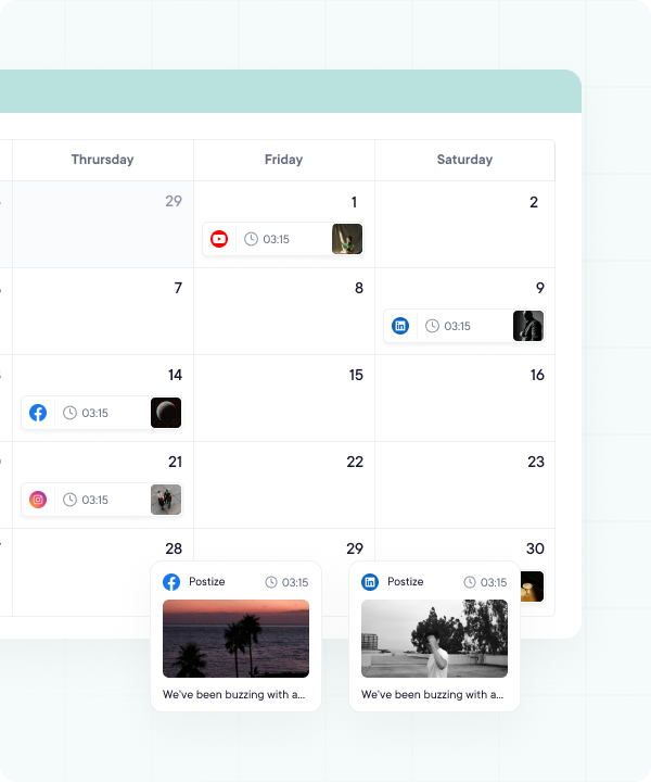 Content calendar