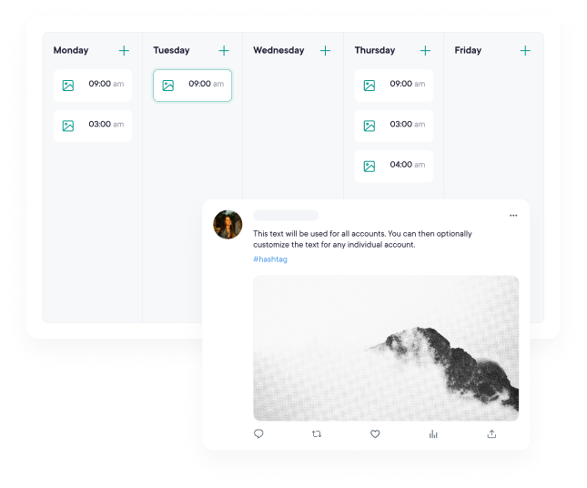 Scheduling calendar and post preview